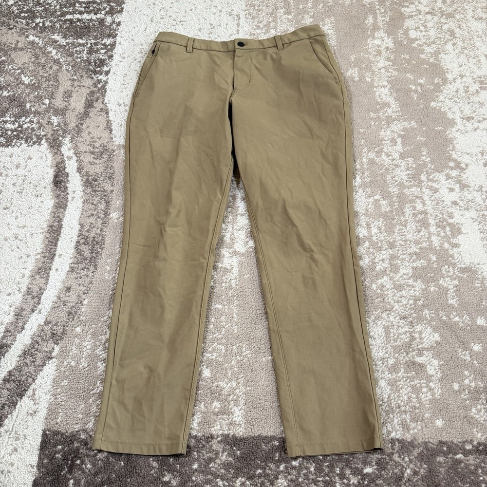 7 Diamonds Infinity Stretch Pants Mens 34x30 Brown Athleisure Golf Tech